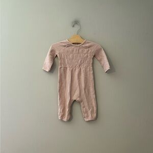 $11 ADD ON‎ Grayson Collective Pink Smocked Muslin Romper 12M Zara